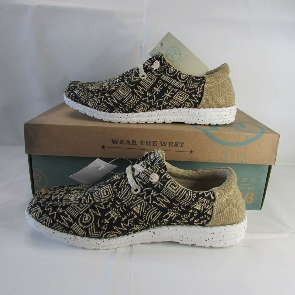 Roper Women's Hang Loose Loafer Casual Shoe - Black/Tan Aztec